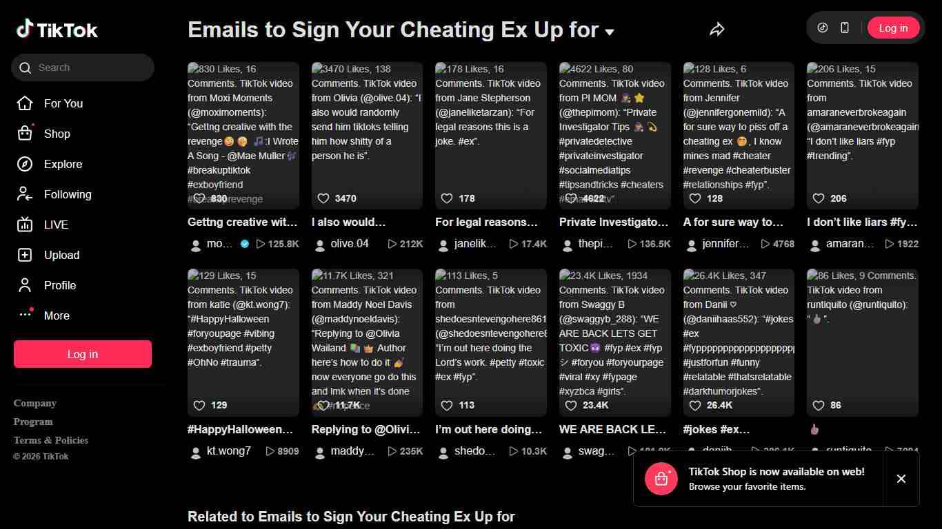 Emails to Sign Your Cheating Ex Up for TikTok